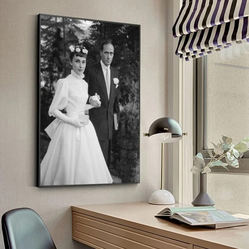 Modern Simple Wall Art Audrey Hepburn Black and White Painting HD Canvas Print Poster Home Living Room Bedroom Decoration - Image 15