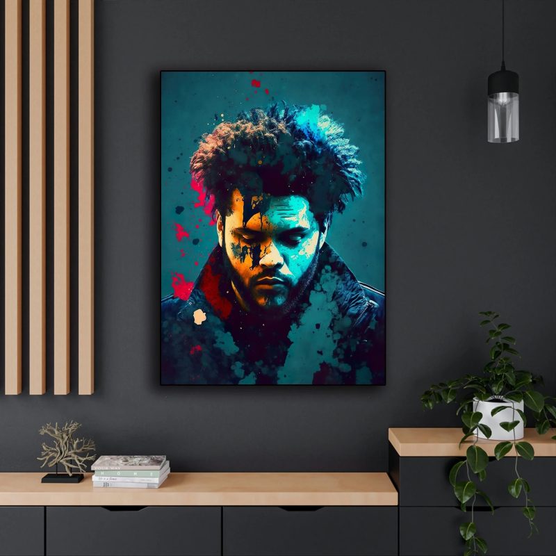 Black and White Rapper The Weeknd Poster Aesthetics Set Hip Hop Music Album Starboy Kiss Land Canvas Print Wall Art Room Decor - Image 3