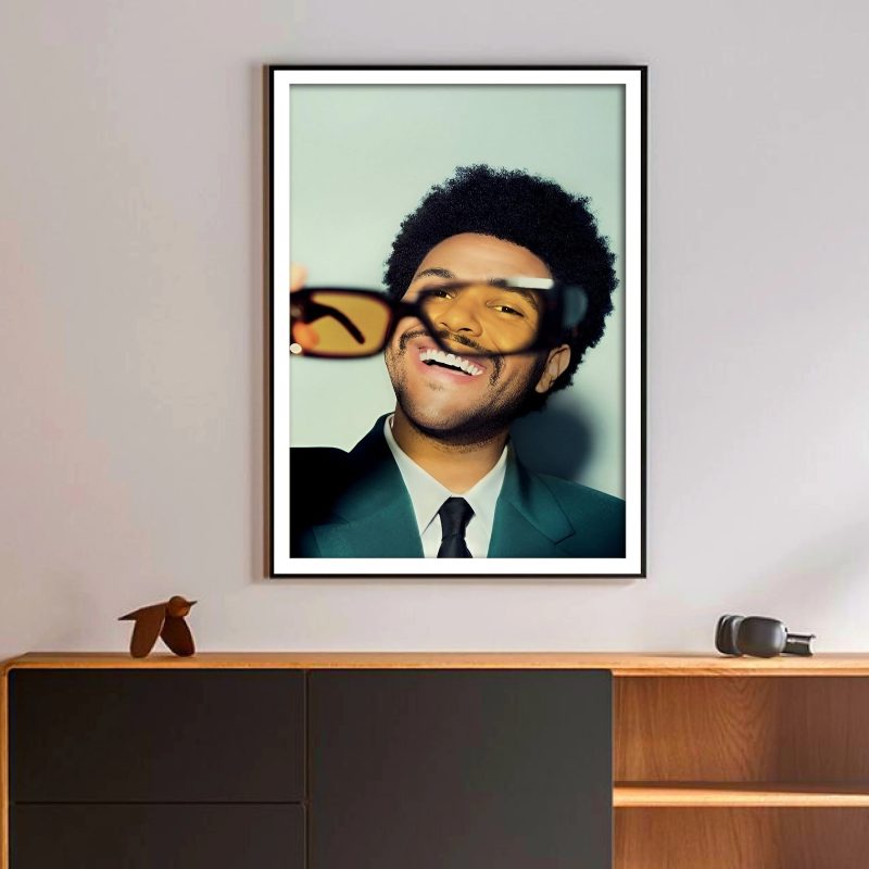 Black and White Rapper The Weeknd Poster Aesthetics Set Hip Hop Music Album Starboy Kiss Land Canvas Print Wall Art Room Decor - Image 5