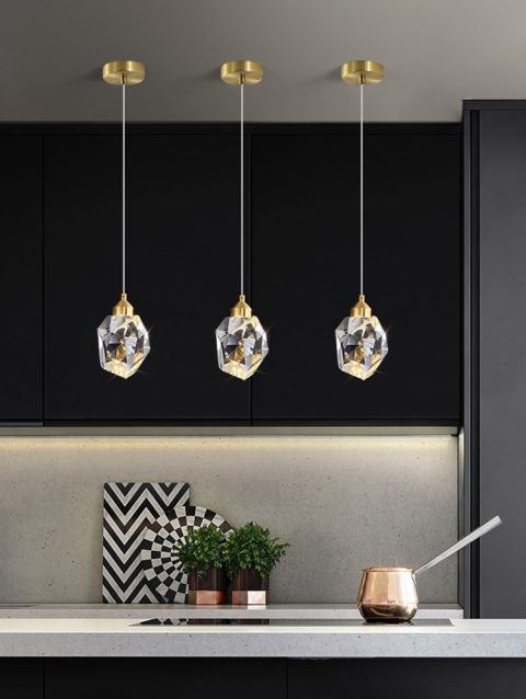 Light Luxury K9 Crystal Small Dhandelier Modern And Minimalist Restaurant Light Bar Counter Bedroom Bedside Long Line Light
