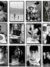 Retro Woman Eating Pasta in Paris Drinking Coffee Cocktail Black and White Canvas Painting Print Wall Art Room Kitchen Decor
