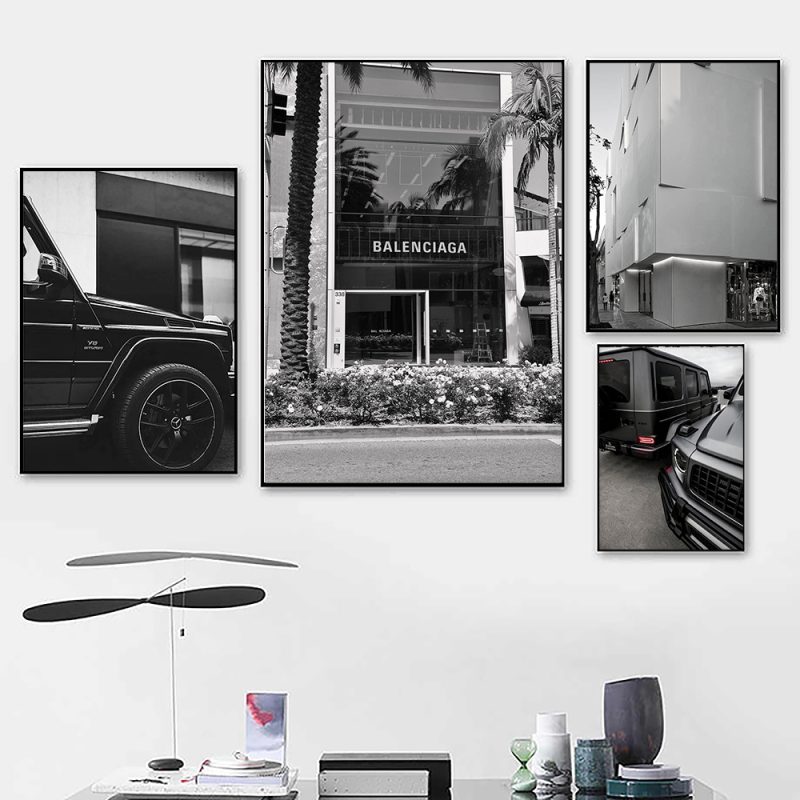 Luxury Sports Car Poster Hypebeast Fashion Wall Art Canvas Streetwear Prints Modern Black White Pictures Home Decor Murals - Image 2