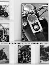 Black and White Motorcycle Photos Art Decor Canvas Prints Retro Motorcycle Harley Wall Art Decor for Bar Home Motor Lover Gift