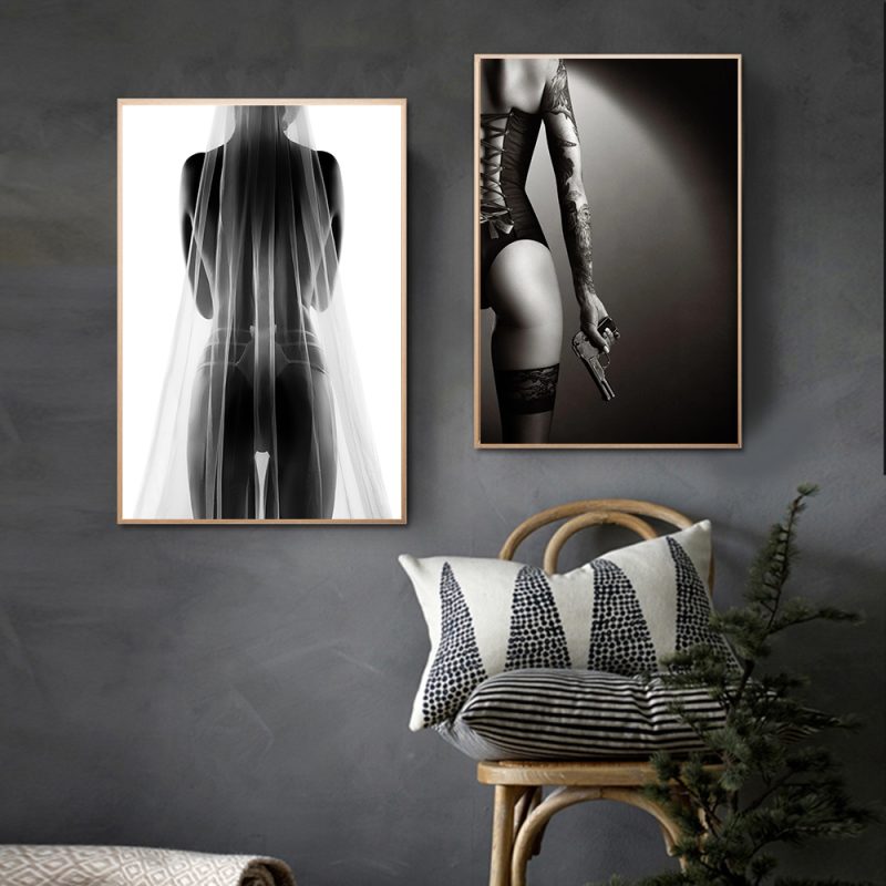 Nude Woman Poster Nordic Black White Fashion Sexy Girl Picture Print Canvas Painting Wall Art Bedroom Decor Home Mural No Frame - Image 3