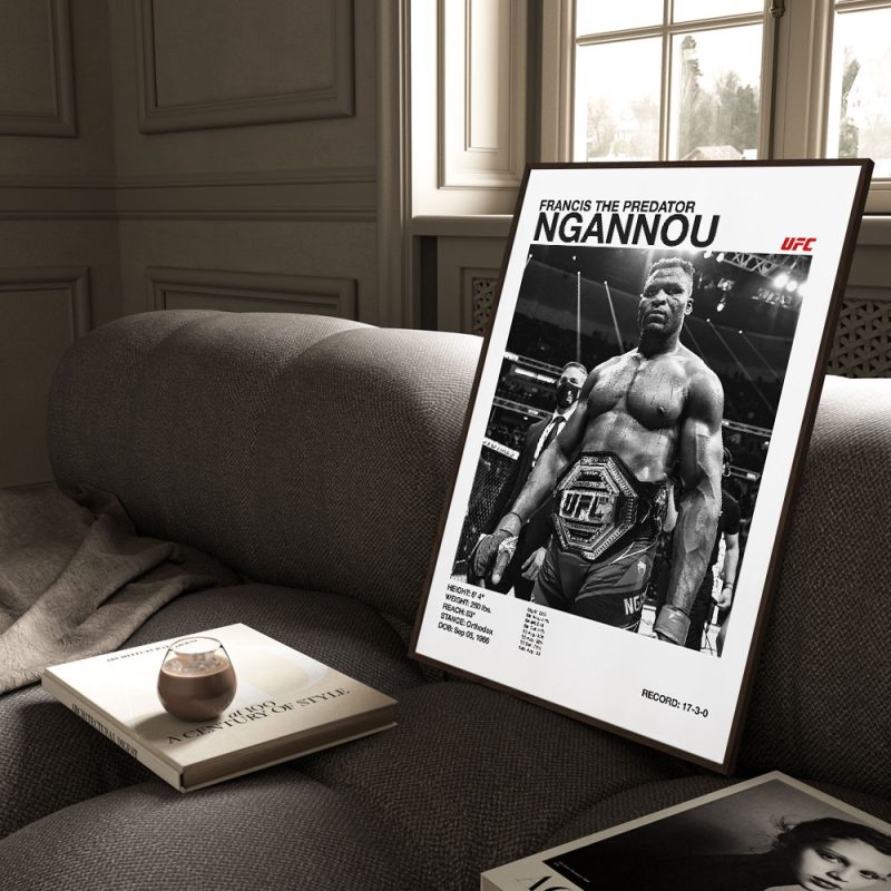 Black and white U-Ultimate Fighting Championship UFC Poster Canvas Print Painting Wall Decor Wall Art Gym Room Decoration - Image 3