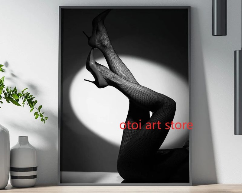 Vintage Black White Fashion Photography Style Sexy Woman Drinking Smok Art Poster Canvas Painting Wall Prints Picture Home Decor - Image 7
