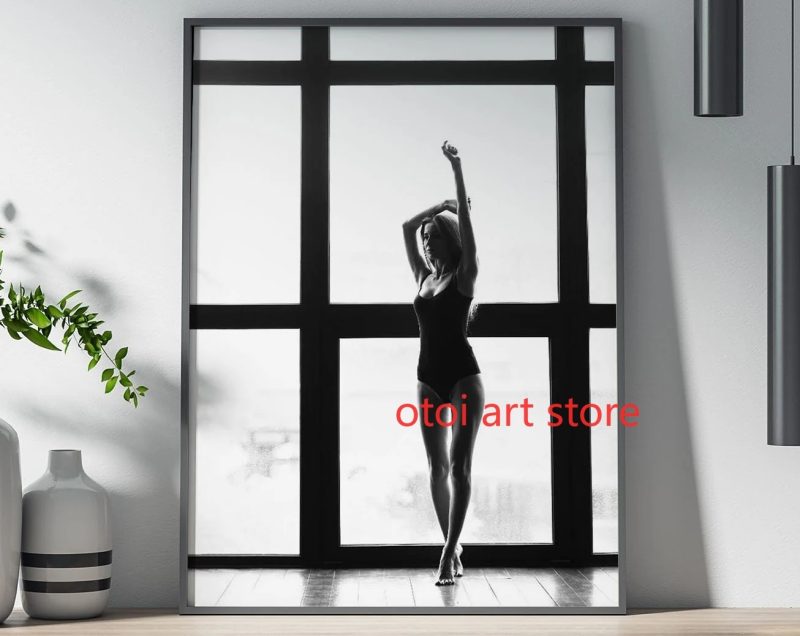 Vintage Black White Fashion Photography Style Sexy Woman Drinking Smok Art Poster Canvas Painting Wall Prints Picture Home Decor - Image 19