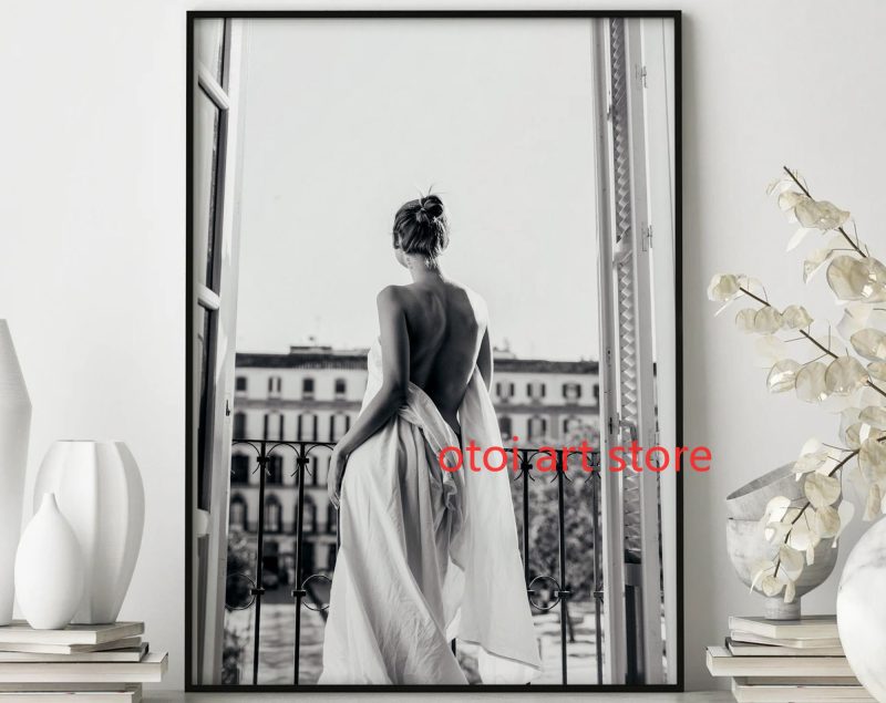 Vintage Black White Fashion Photography Style Sexy Woman Drinking Smok Art Poster Canvas Painting Wall Prints Picture Home Decor - Image 22