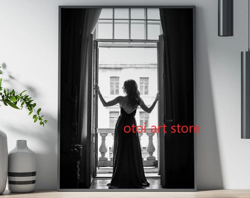 Vintage Black White Fashion Photography Style Sexy Woman Drinking Smok Art Poster Canvas Painting Wall Prints Picture Home Decor - Image 26