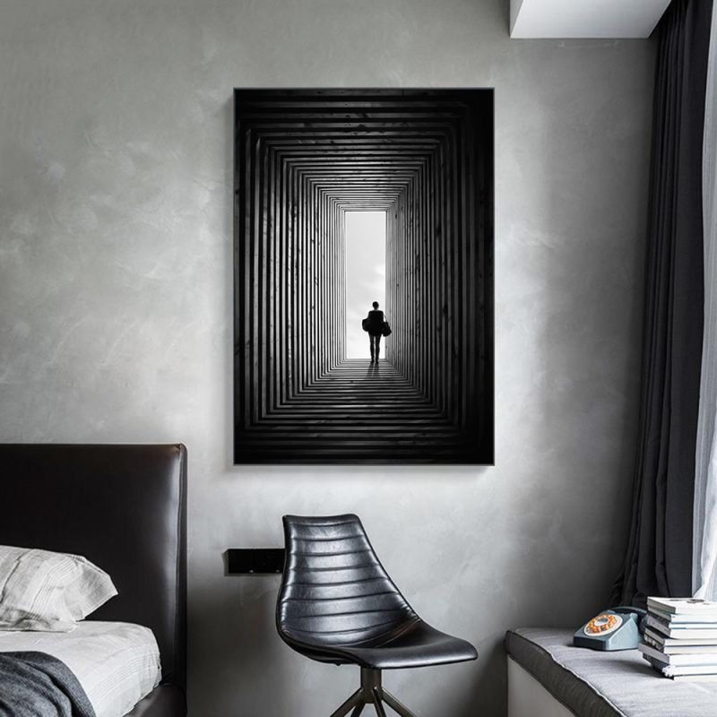 Light Luxury Black White Gray Industrial Style Canvas Poster Space Extension Simplicity Wall Art Print Painting Home Decor Mural - Image 3