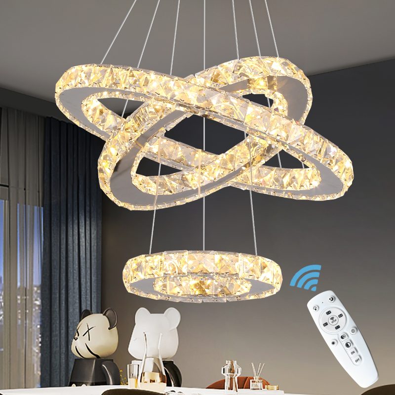 Modern Pendant Lighting Rings Led Crystal Chandelier Hanging Lustre Lamparas Ceiling Lamp Fixtures Luminaire for Living Room - Image 2