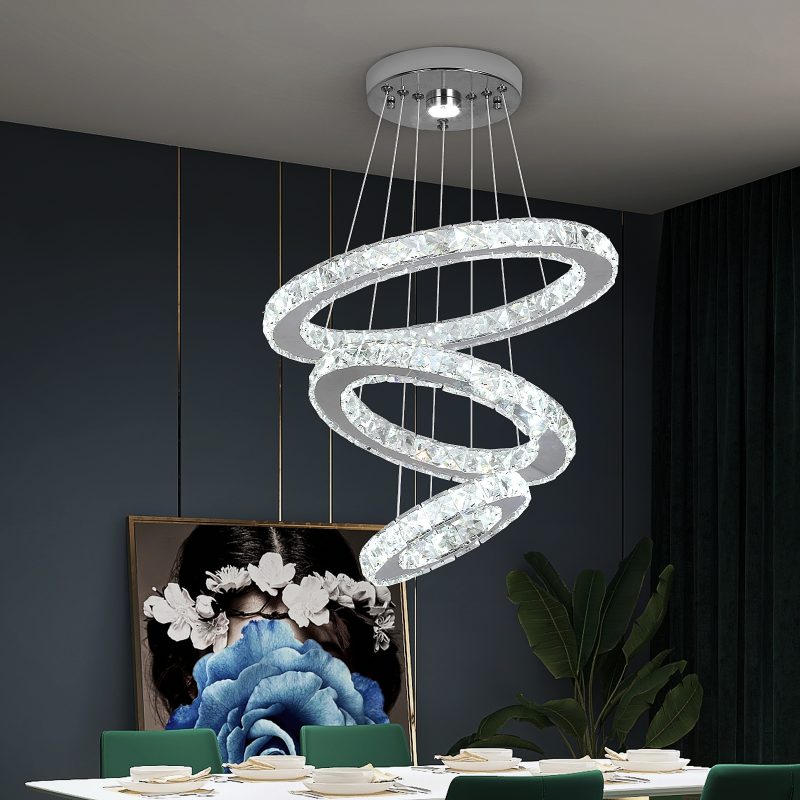 Modern Pendant Lighting Rings Led Crystal Chandelier Hanging Lustre Lamparas Ceiling Lamp Fixtures Luminaire for Living Room - Image 3