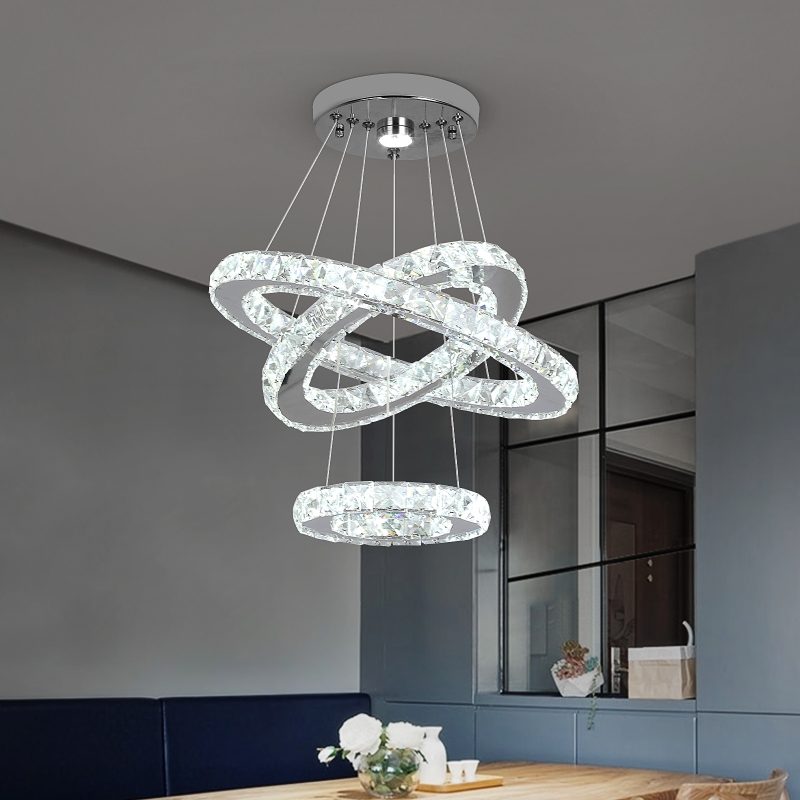 Modern Pendant Lighting Rings Led Crystal Chandelier Hanging Lustre Lamparas Ceiling Lamp Fixtures Luminaire for Living Room - Image 4