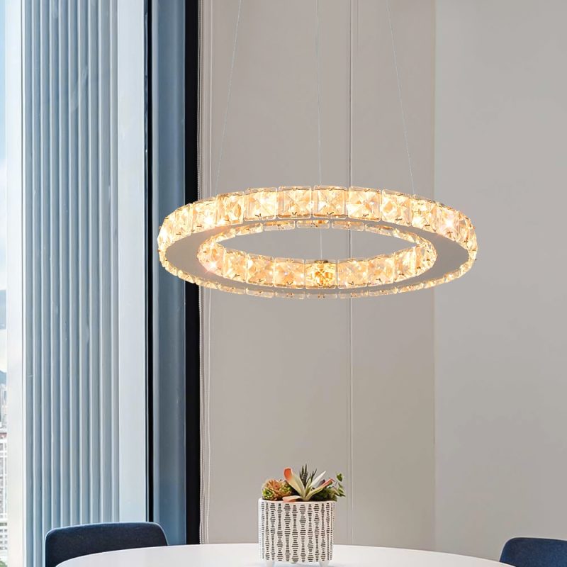 Modern Pendant Lighting Rings Led Crystal Chandelier Hanging Lustre Lamparas Ceiling Lamp Fixtures Luminaire for Living Room - Image 6