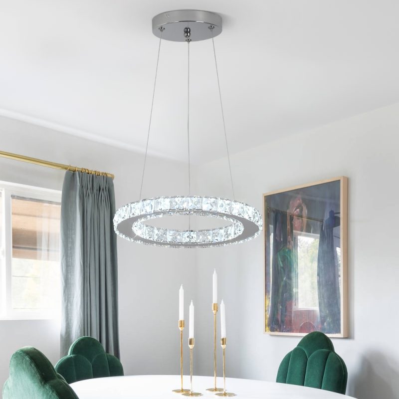 Modern Pendant Lighting Rings Led Crystal Chandelier Hanging Lustre Lamparas Ceiling Lamp Fixtures Luminaire for Living Room - Image 7