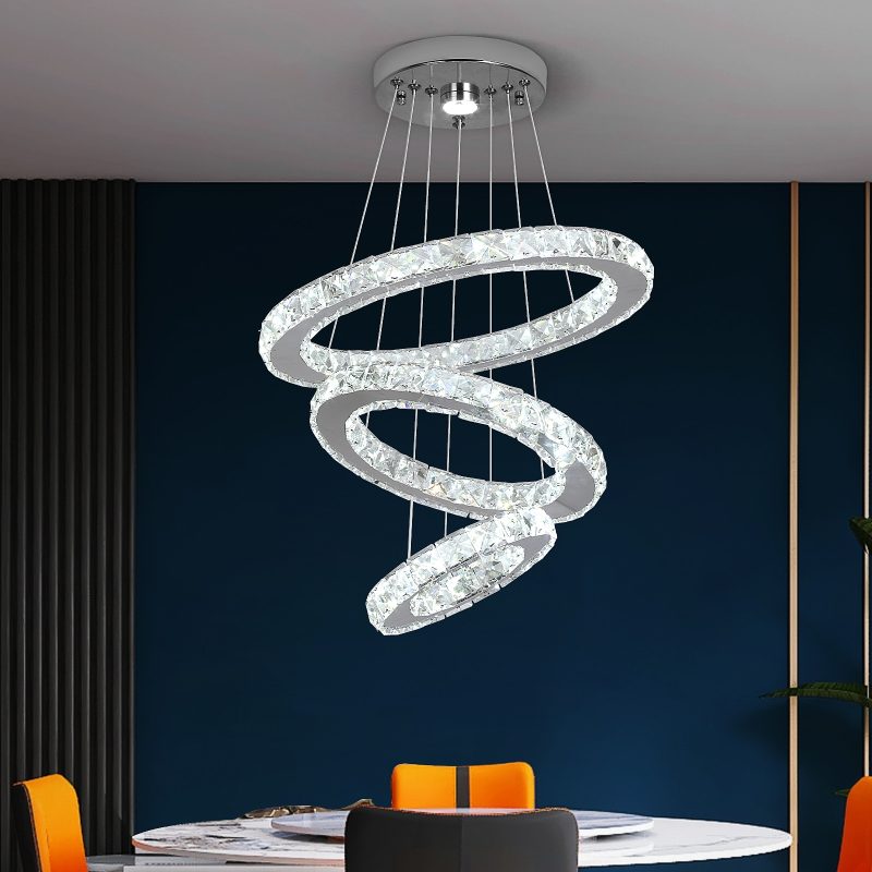 Modern Pendant Lighting Rings Led Crystal Chandelier Hanging Lustre Lamparas Ceiling Lamp Fixtures Luminaire for Living Room - Image 8
