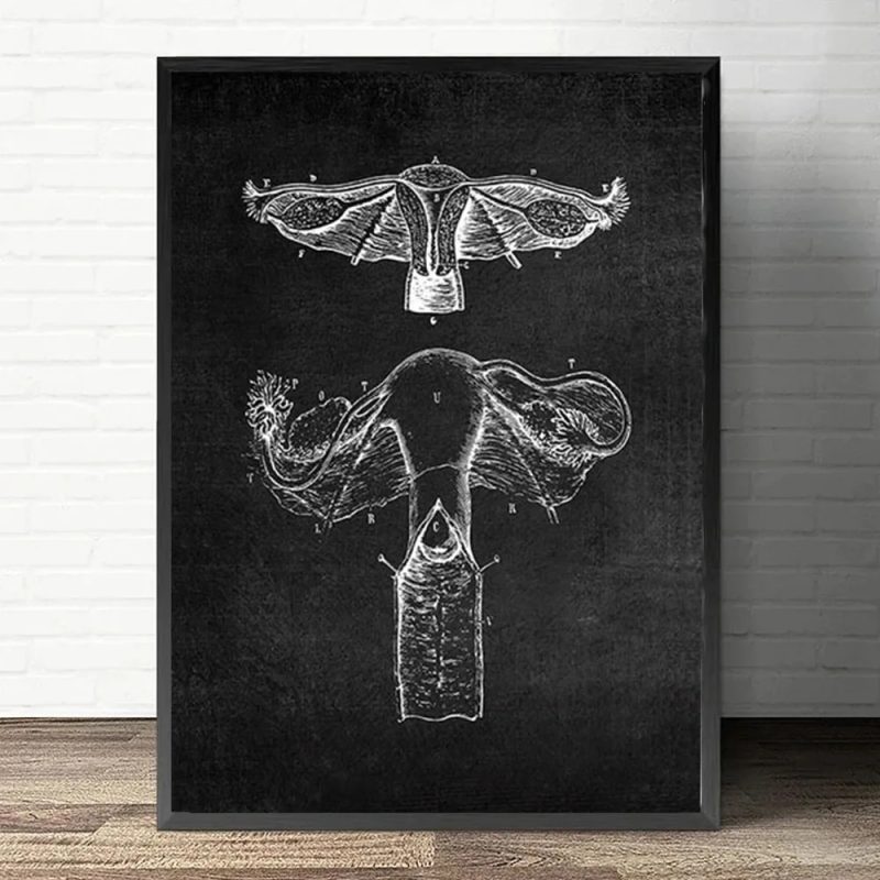 Anatomy Art White and Black Medical Canvas Painting Flower Organ Cardio Lung Poster Printing Education Hospital Home Decor - Image 20