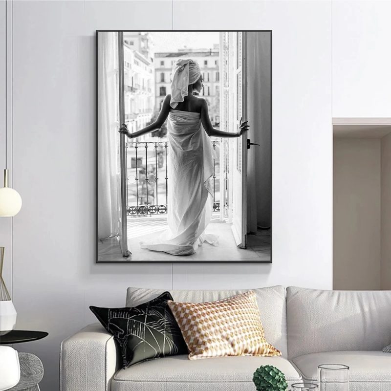 Fashion Women Retro Art Poster La-na Del Rey Naoomi Campbell Canvas Painting Black and White Wall Art Pictures Home Room Decor - Image 4