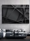 Modern Black Canvas Painting Wall Art Black Line 3D Posters and Prints for Living Room Bathroom Decoration Cuadros