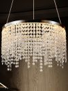 16-inch Luxury Crystal Led Chandelier - Dimmable - Adjustable Height and Color Temperature (3000K-6000K) - Modern Chandelier for Living Room, Dining Room and Bedroom