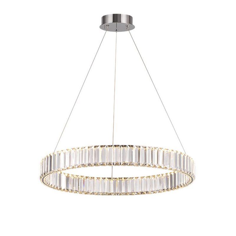 80CM Nordic modern luxury ceiling hanging indoor hall living room electroplating halo LED golden crystal chandelier