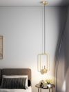 Modern Golden Rectangle Tube LED Ceiling Light Metal Suspension Hanging Pendant Lamp