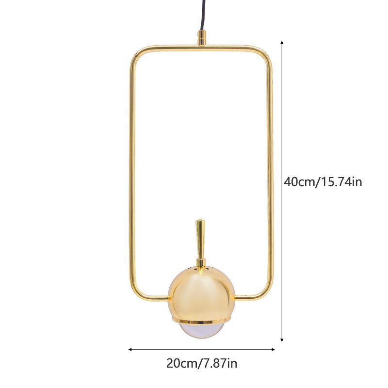 Modern Golden Rectangle Tube LED Ceiling Light Metal Suspension Hanging Pendant Lamp - Image 2