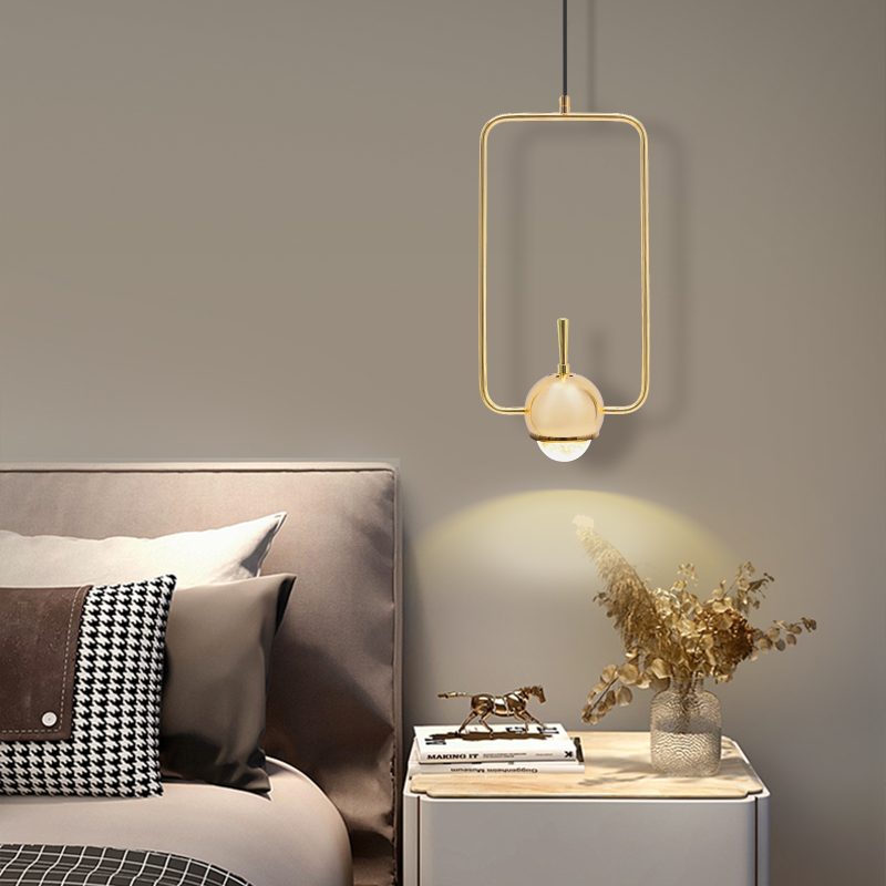 Modern Golden Rectangle Tube LED Ceiling Light Metal Suspension Hanging Pendant Lamp - Image 5