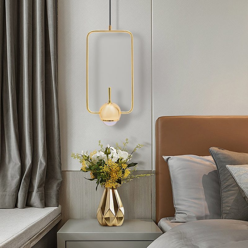Modern Golden Rectangle Tube LED Ceiling Light Metal Suspension Hanging Pendant Lamp - Image 6