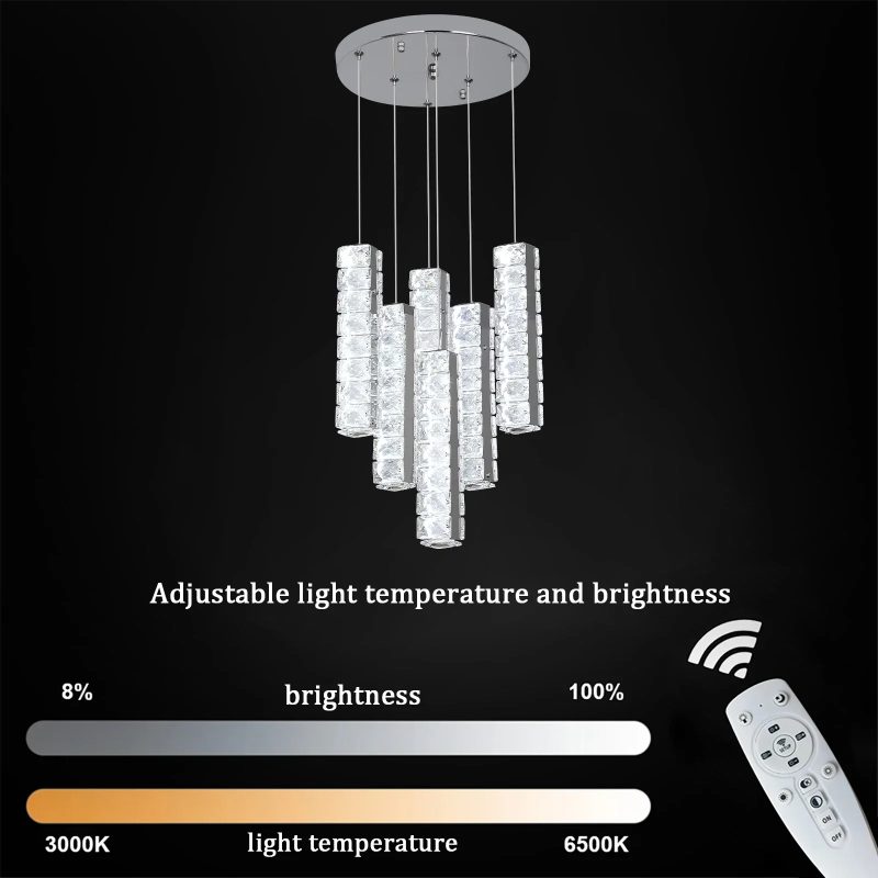 Luxury Led Chandelier Living Room Lustre Pendant Lights Home Decora Vertical Crystal Ceiling Lamps For Scaune Bedroom Lighting - Image 5