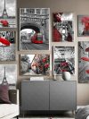Black and White Scenery Picture Home Decor Nordic Canvas Painting Red stlye Retro Print Landscape Poster for Dormitory Design