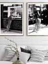 Retro Light Luxury Black and White Cheetah Jewelry Store Poster Nordic Fashion Wall Art Canvas Painting Living Room Home Decor
