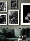Black And White Wall Art Poster Print Guitar Jazz Music Portrait Canvas Painting Wall Pictures For Living Room Home Decor