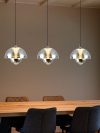 Modern Led Pendant Light Dining Room Table Ceiling Chandelier Designer Luxury Glass Pendant Lamp Simple Bar Counter Hanging Lamp
