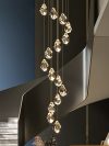 Stairs Ceiling Chandelier Dining Room Luxury Crystal High Ceiling Pendant Lighting Fixtures Chandelier Modern Hanging Lamp Stair