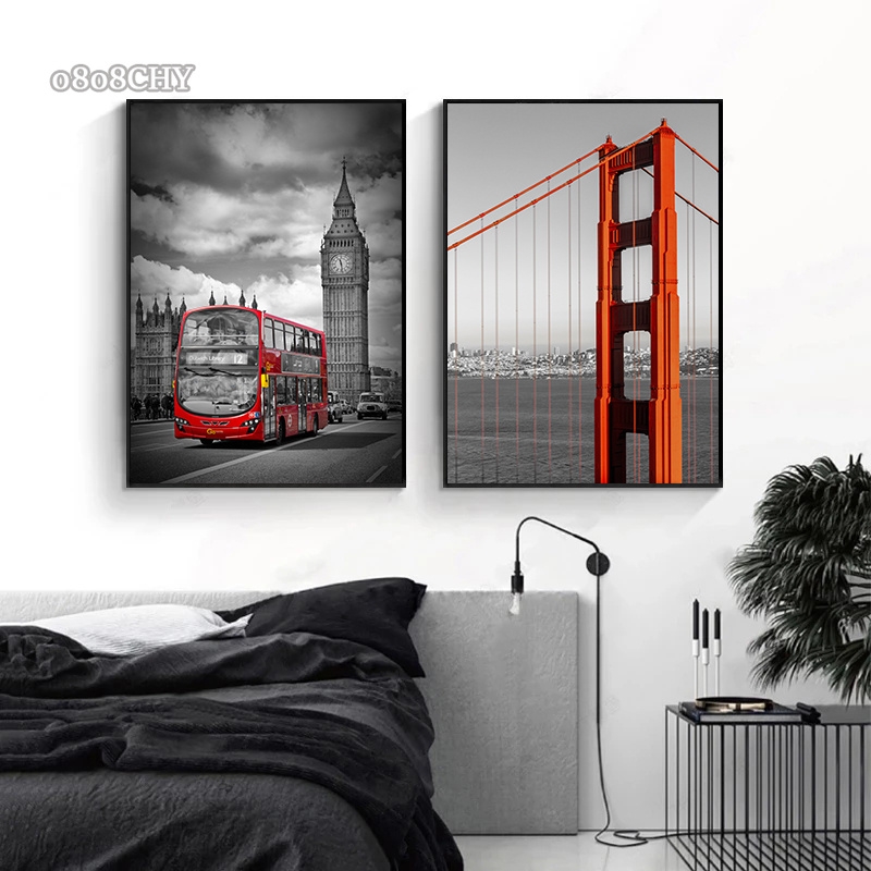 Black White Beautiful City New York London Paris Eiffel Tower Photography Art Posters Canvas Painting Fashion Home Decor Mural - Image 4