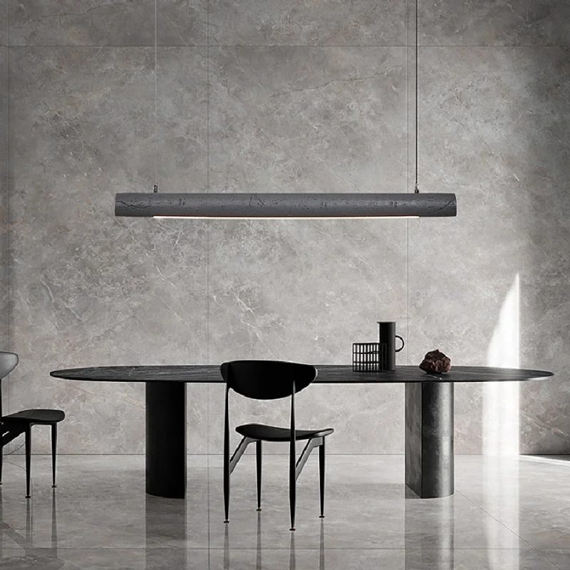 Nordic Minimalist Wabi-Sabi Wind LED Strip Restaurant Pendant Lights Home Decor Dining Room Bar Chandelier Hanging Lamp Fixtures - Image 3