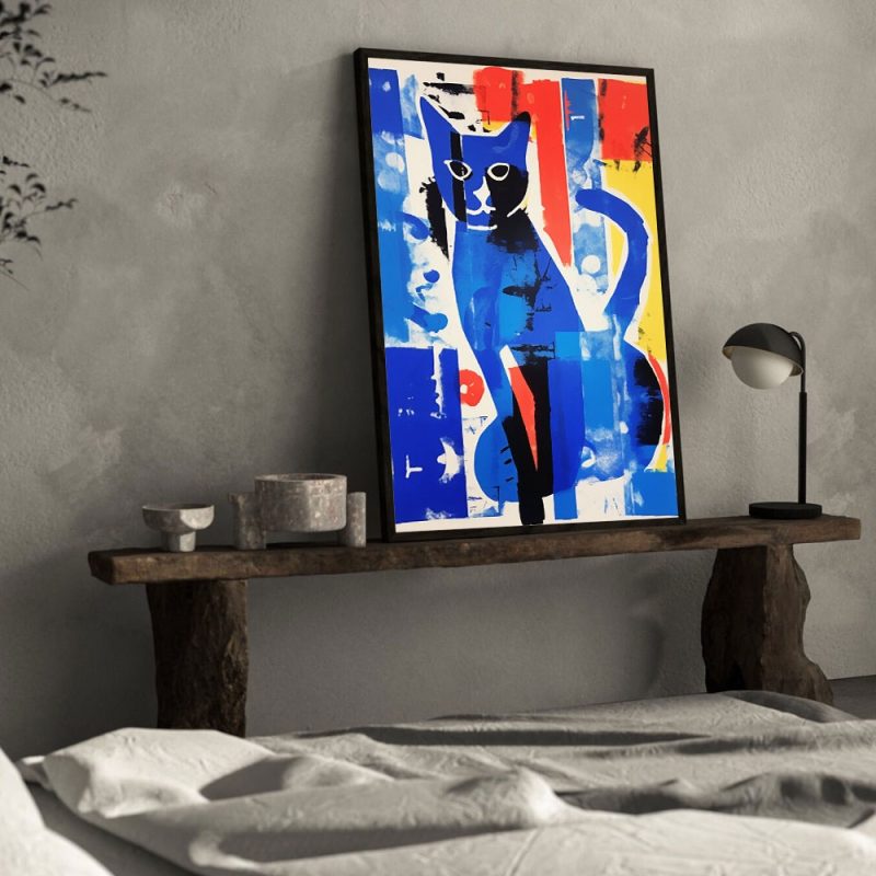 Bauhaus Black and White Cat Pattern Poster Canvas Painting Print Room Home Bar Cafe Decor Room Wall Decor - Image 7