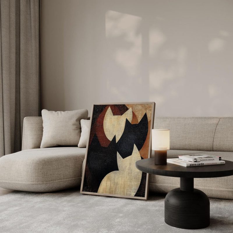 Bauhaus Black and White Cat Pattern Poster Canvas Painting Print Room Home Bar Cafe Decor Room Wall Decor - Image 15