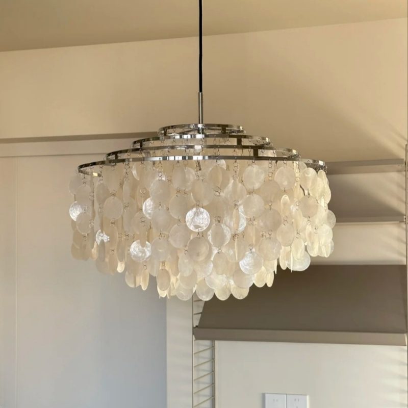 Shell Chandelier Gold Chrome Luxury Chandeliers for Restaurant Living Room Hotel Hall Hang Lamp Homestay Seaside Vacation Lustre - Image 3