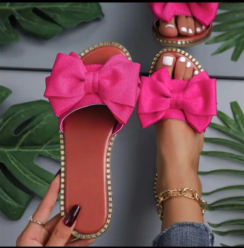 Luxury Summer Bow-knot Slippers Women Outdoor Trend Flat Beach Sandals Female Flip Flops Brand Design Woman Slides Shoes 2024 - Image 8