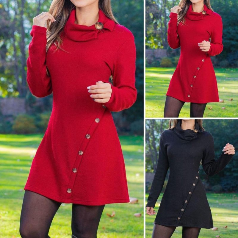 Dress Women O-neck Sexy Long Sleeve Loose Party Work Harajuku Francais Autumn Winter Vestido Streetwear Sweater - Image 3