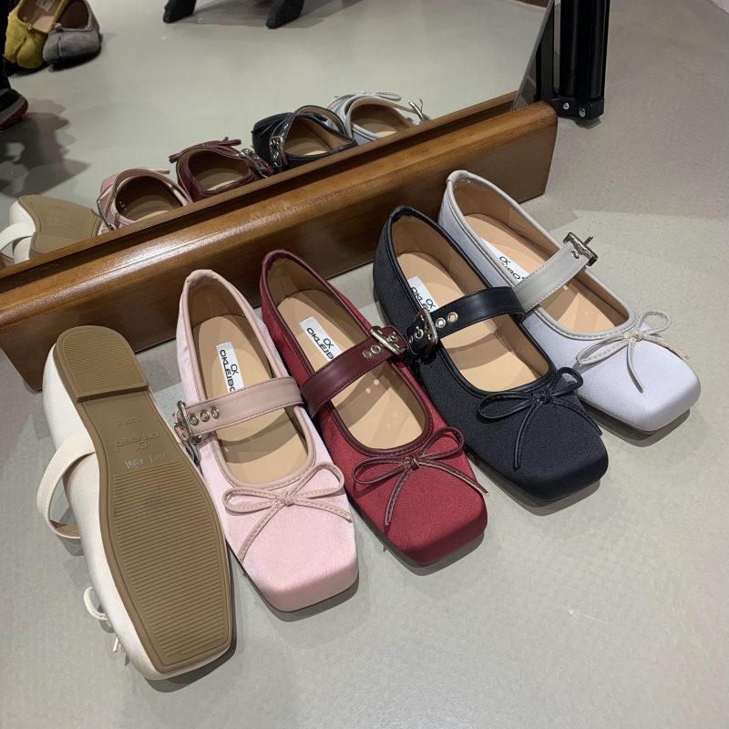 Women Flat Shoes Fashion Buckle Strap Footwear Lolita Style Casual Shallow Mary Janes Butterfly-knot Ladies Ballet Flats Shoes - Image 3