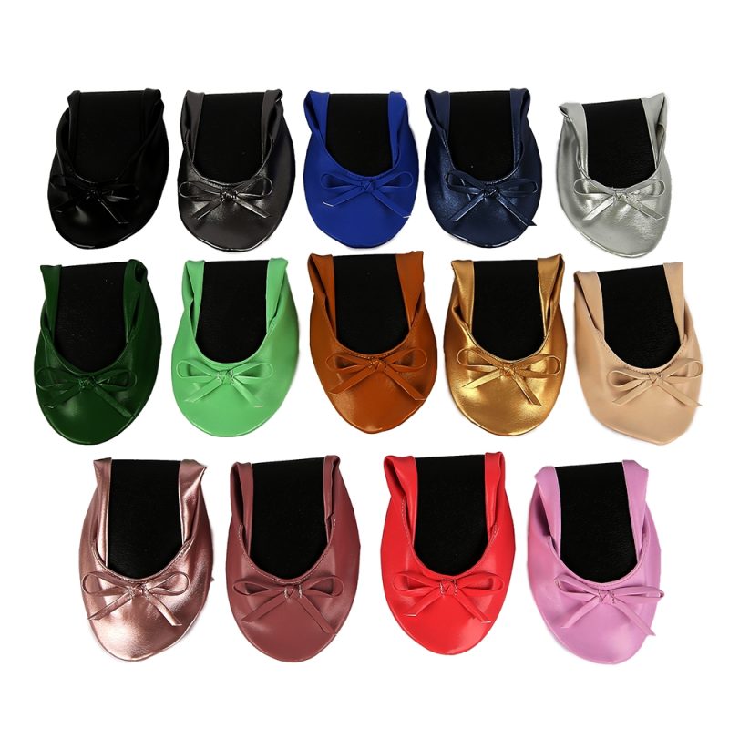 Aohaolee Woman PU Ballerina Fitness Ballet Flats Foldable Shoes Portable Ballet Dancers Comfortable Ballroom Women Shoes - Image 2