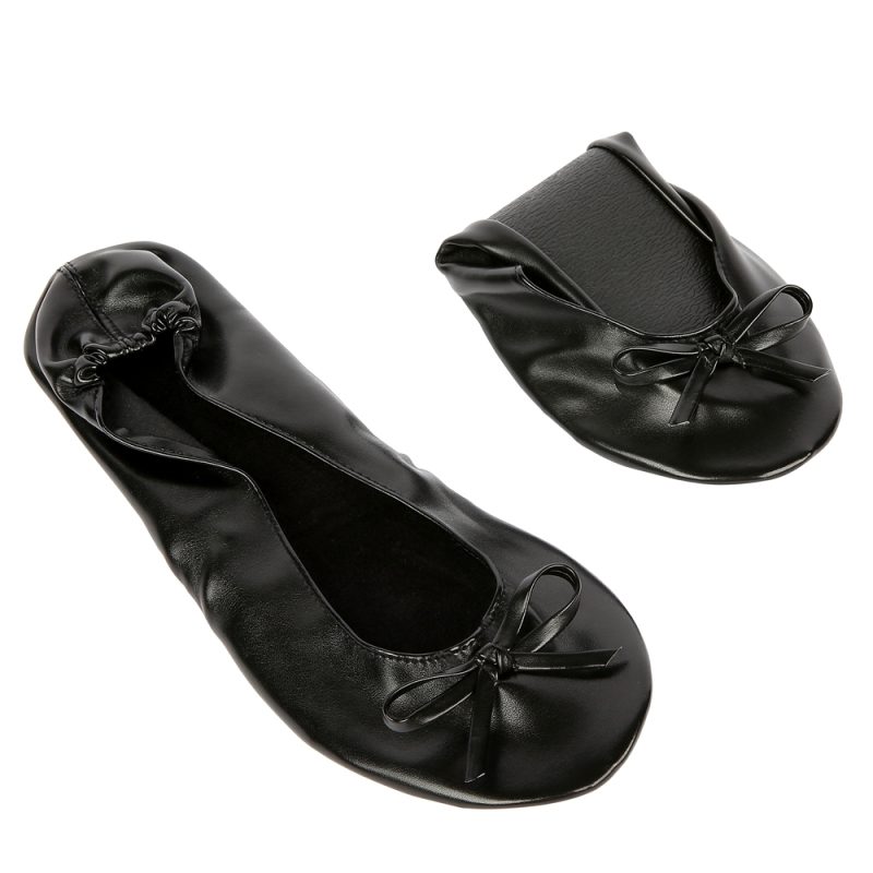Aohaolee Woman PU Ballerina Fitness Ballet Flats Foldable Shoes Portable Ballet Dancers Comfortable Ballroom Women Shoes - Image 3