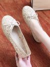 2024 Summer Women's Ballet Flats Shoes Woman Hollow Outs Lace Fisherman Shoes Female Lazy Loafers Single Shoes Flat Sandals shoe