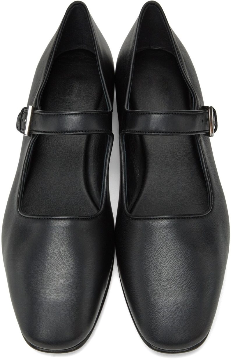 Mary Jane Ballet flats Shoes For Women 2023 Designer Black Leathe Shoes High Quality Slip on Shoes Woman Size 43 - Image 5