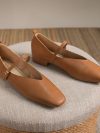 Woman Spring Casual Square Toe Low Soft Soled Shoes Lolita Ballerina Red Flats Female Elegant French Retro Buckle Mary Janes