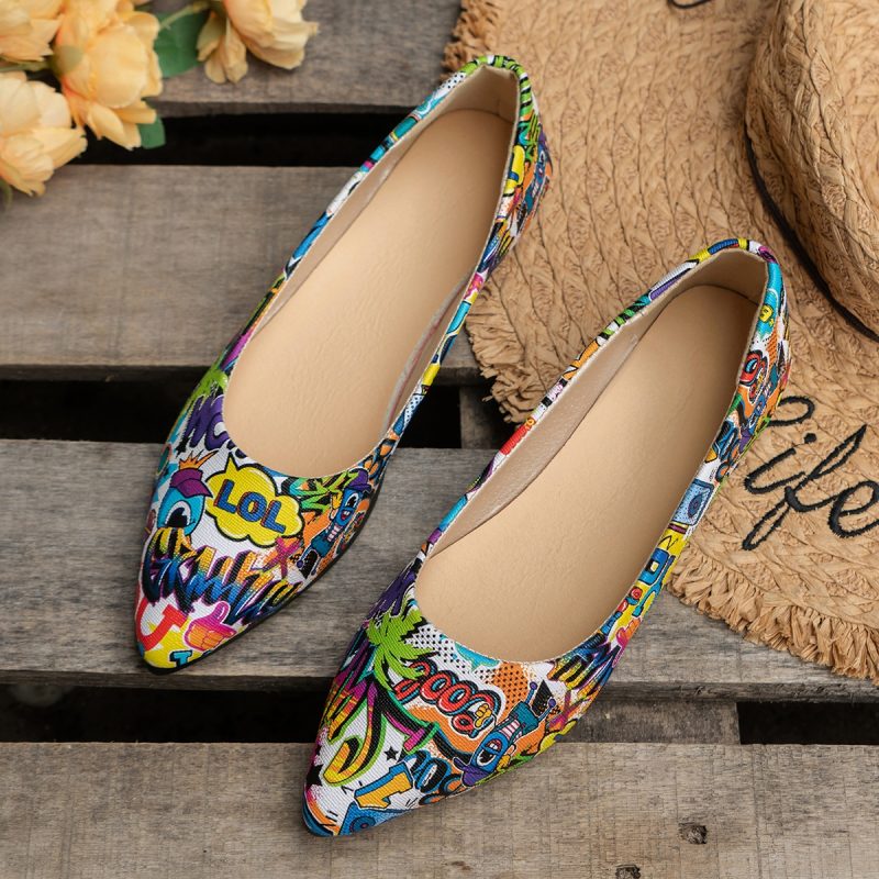 Pointed Toe Casual Ballet Flats 2024 High Quality Autumn Women's Shoes Mixed Colors Slip-On Concise Flats Zapatos Planos