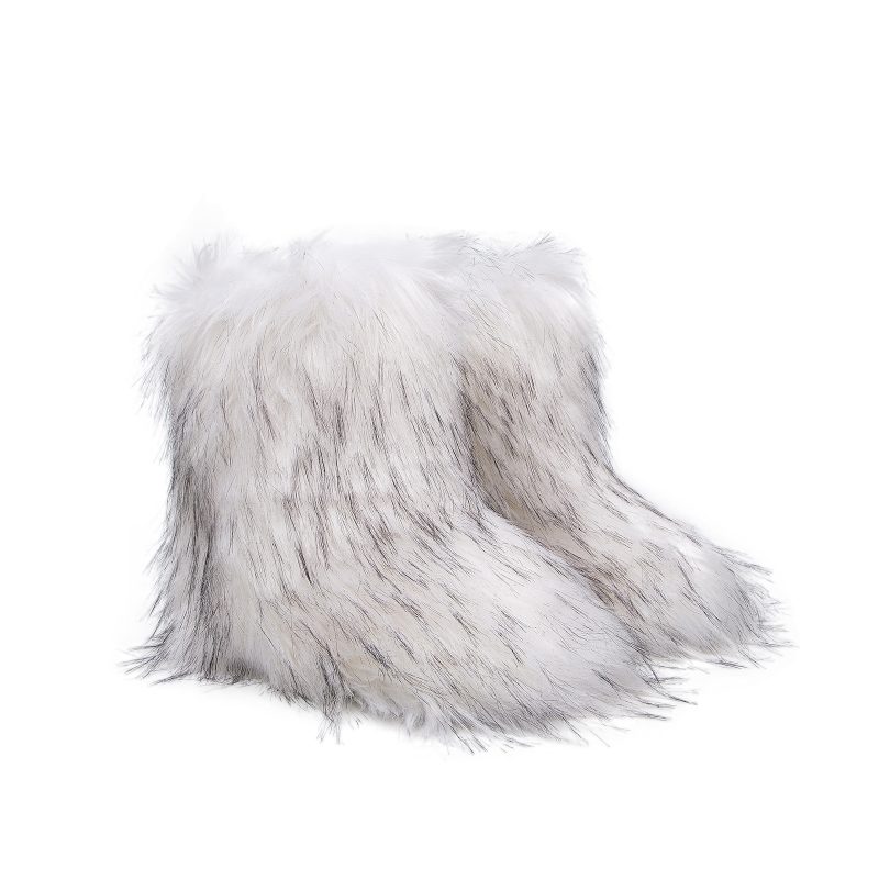 Winter Shoe Women's Winter Fluffy Faux Fox Fur Boots Woman Plush Warm Snow Boots Luxury Footwear Girls' Furry Fur Bottes Fashion - Image 12